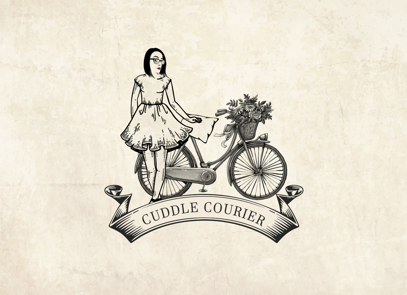 Female standing next to bike